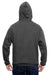 J America JA8815 Mens Tailgate Fleece Hooded Sweatshirt Hoodie Heather Charcoal Grey Back
