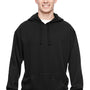J America Mens Tailgate Fleece Hooded Sweatshirt Hoodie - Black