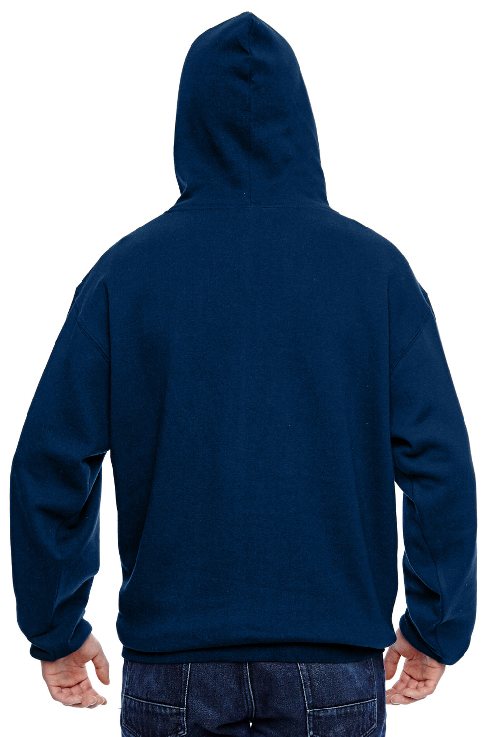 J America JA8815 Mens Tailgate Fleece Hooded Sweatshirt Hoodie Navy Blue Back