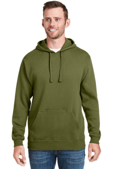 J America JA8815/8815 Mens Tailgate Fleece Hooded Sweatshirt Hoodie Olive Green Front