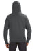 J America JA8821 Mens Premium Fleece Full Zip Hooded Sweatshirt Hoodie Charcoal Grey Back