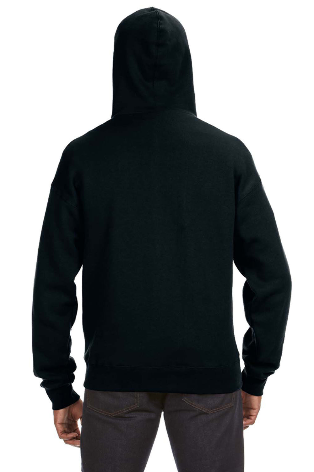 J America JA8821 Mens Premium Fleece Full Zip Hooded Sweatshirt Hoodie Black Back