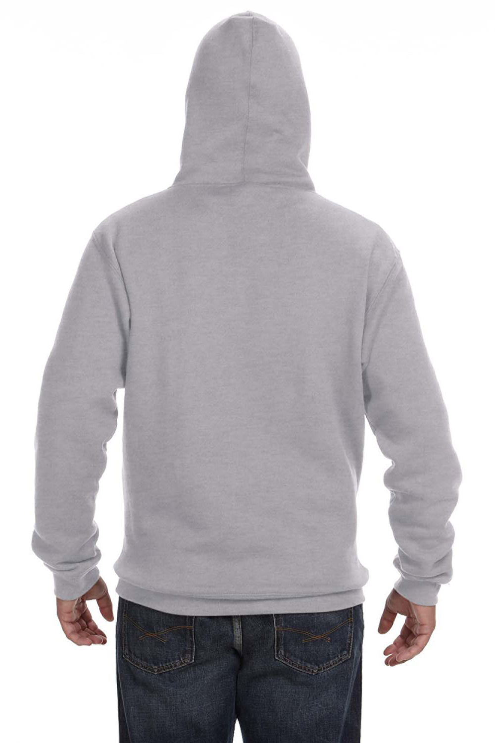 J America JA8824 Mens Premium Fleece Hooded Sweatshirt Hoodie Oxford Grey Back