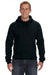 J America JA8824 Mens Premium Fleece Hooded Sweatshirt Hoodie Black Front