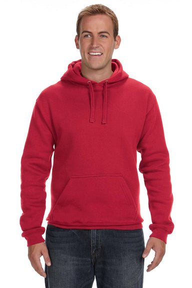 J America JA8824 Mens Premium Fleece Hooded Sweatshirt Hoodie Red Front
