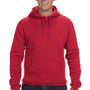 J America Mens Premium Fleece Hooded Sweatshirt Hoodie - Red