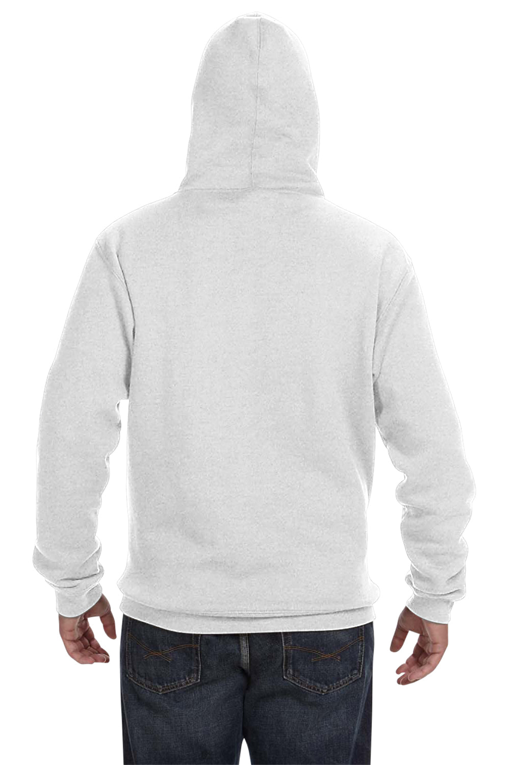 J America JA8824 Mens Premium Fleece Hooded Sweatshirt Hoodie Ash Grey Back