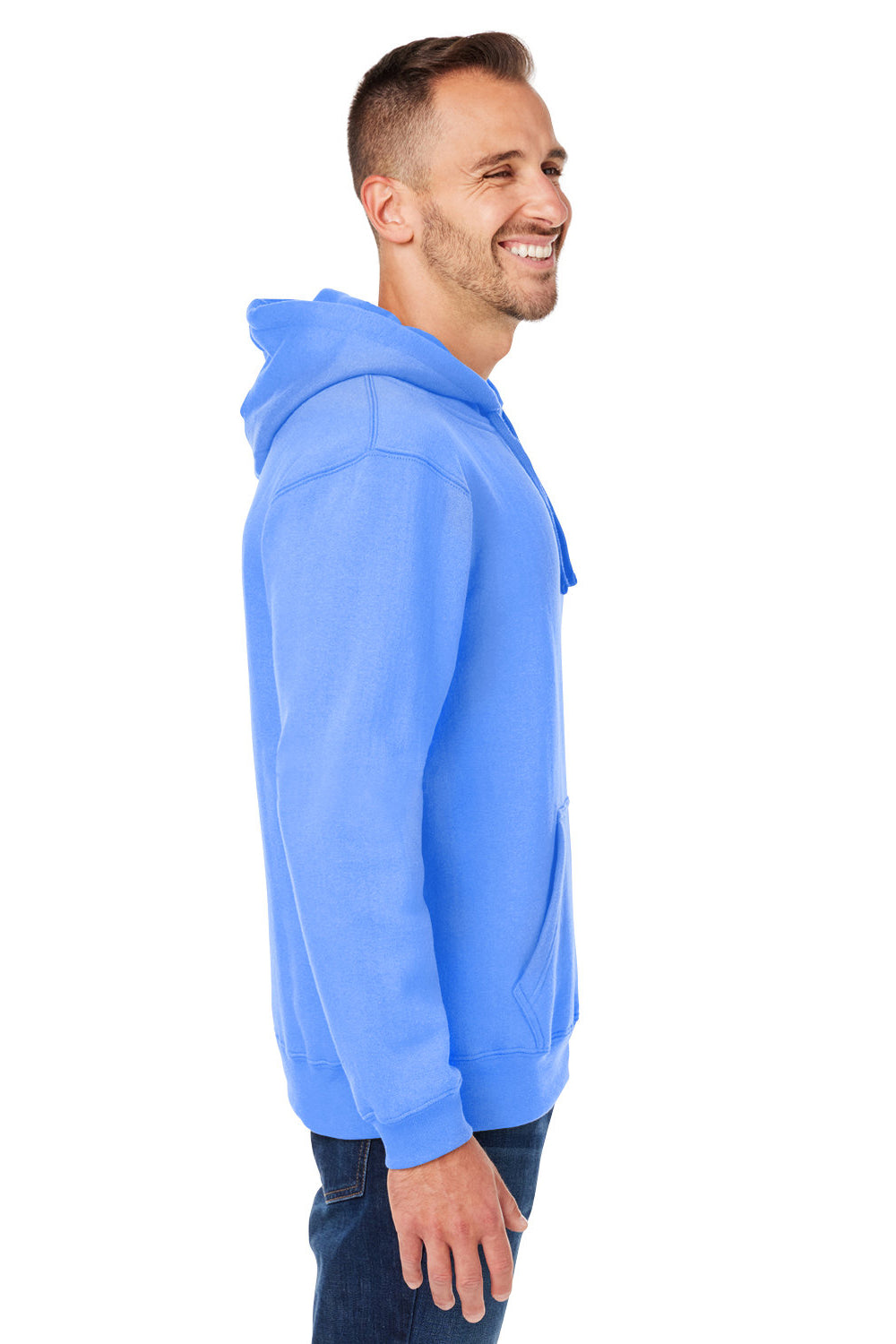 J America JA8824/8824 Mens Premium Fleece Hooded Sweatshirt Hoodie Carolina Blue SIde