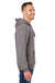 J America JA8824/8824 Mens Premium Fleece Hooded Sweatshirt Hoodie Fossil Grey SIde