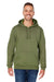 J America JA8824/8824 Mens Premium Fleece Hooded Sweatshirt Hoodie Military Green Front