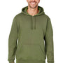 J America Mens Premium Fleece Hooded Sweatshirt Hoodie - Military Green