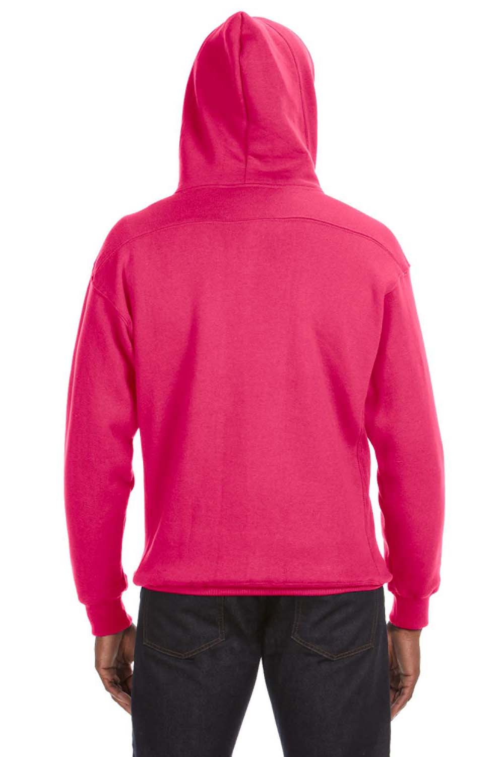 J America JA8830 Mens Sport Lace Hooded Sweatshirt Hoodie Wildberry Pink Back