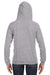 J America JA8836 Womens Sydney Sueded Fleece Hooded Sweatshirt Hoodie Oxford Grey Back