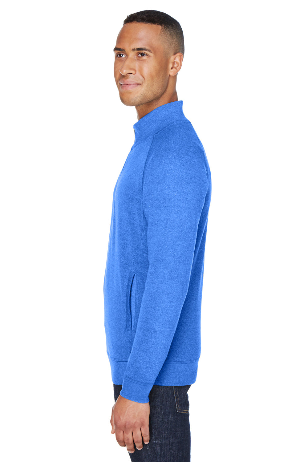 J America JA8869 Mens Fleece 1/4 Zip Sweatshirt Royal Blue Side
