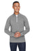 J America JA8869 Mens Fleece 1/4 Zip Sweatshirt Smoke Grey Front