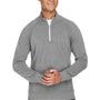 J America Mens Fleece 1/4 Zip Sweatshirt - Smoke Grey