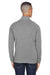 J America JA8869 Mens Fleece 1/4 Zip Sweatshirt Smoke Grey Back