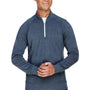 J America Mens Fleece 1/4 Zip Sweatshirt - Navy Blue