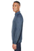 J America JA8869 Mens Fleece 1/4 Zip Sweatshirt Navy Blue Side