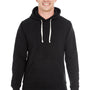 J America Mens Fleece Hooded Sweatshirt Hoodie - Solid Black