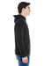 J America JA8871 Mens Fleece Hooded Sweatshirt Hoodie Solid Black Side