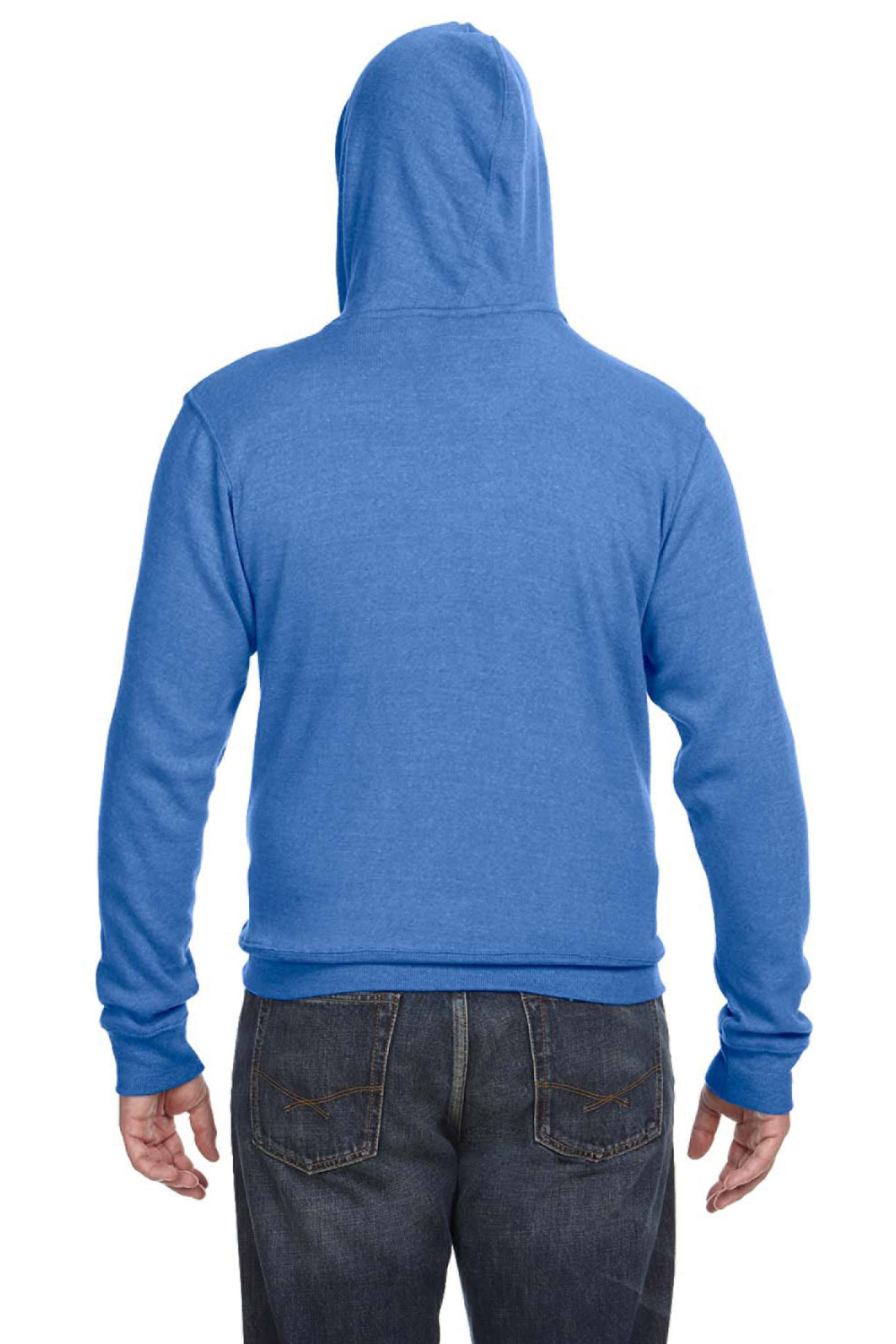 J America JA8871 Mens Fleece Hooded Sweatshirt Hoodie Royal Blue Back