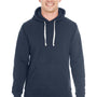 J America Mens Fleece Hooded Sweatshirt Hoodie - Navy Blue