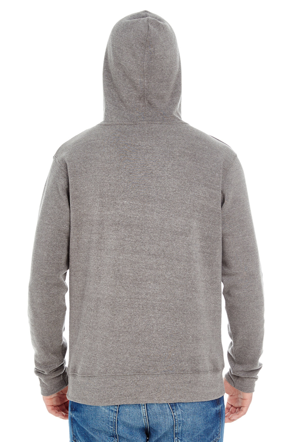 J America JA8871 Mens Fleece Hooded Sweatshirt Hoodie Smoke Grey Back