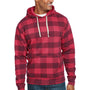 J America Mens Fleece Hooded Sweatshirt Hoodie - Red Buffalo