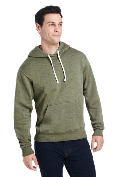 J America JA8871/8871 Mens Fleece Hooded Sweatshirt Hoodie Olive Green Front