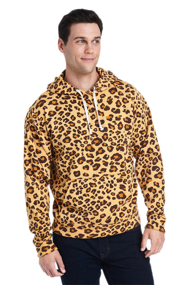 J America JA8871/8871 Mens Fleece Hooded Sweatshirt Hoodie Leopard Front