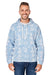 J America JA8871/8871 Mens Fleece Hooded Sweatshirt Hoodie Chambray Blue Aloha Front