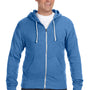 J America Mens Fleece Full Zip Hooded Sweatshirt Hoodie - Royal Blue