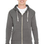 J America Mens Fleece Full Zip Hooded Sweatshirt Hoodie - Smoke Grey