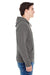 J America JA8872 Mens Fleece Full Zip Hooded Sweatshirt Hoodie Smoke Grey Side