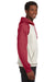 J America JA8885 Mens Vintage Heather Hooded Sweatshirt Hoodie Oatmeal/Red Side