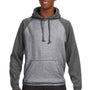 J America Mens Vintage Heather Hooded Sweatshirt Hoodie - Smoke Grey/Charcoal Grey