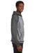 J America JA8885 Mens Vintage Heather Hooded Sweatshirt Hoodie Smoke Grey/Charcoal Grey Side