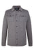 J America JA8889 Mens Quilted Jersey Button Down Shirt Jacket Heather Charcoal Grey Flat Front