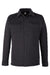 J America JA8889 Mens Quilted Jersey Button Down Shirt Jacket Black Flat Front