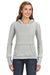 J America JA8912 Womens Zen Burnout Fleece Hooded Sweatshirt Hoodie Cement Grey Front