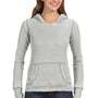 J America Womens Zen Burnout Fleece Hooded Sweatshirt Hoodie - Cement Grey