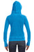 J America JA8912 Womens Zen Burnout Fleece Hooded Sweatshirt Hoodie Oceanberry Blue Back