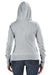 J America JA8913 Womens Zen Burnout Fleece Full Zip Hooded Sweatshirt Hoodie Cement Grey Back