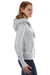 J America JA8913 Womens Zen Burnout Fleece Full Zip Hooded Sweatshirt Hoodie Cement Grey Side