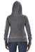 J America JA8913 Womens Zen Burnout Fleece Full Zip Hooded Sweatshirt Hoodie Smoke Grey Back