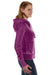 J America JA8913 Womens Zen Burnout Fleece Full Zip Hooded Sweatshirt Hoodie Berry Purple Side