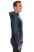 J America JA8915 Mens Vintage Zen Burnout Fleece Hooded Sweatshirt Hoodie Navy Blue Side