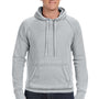 J America Mens Vintage Zen Burnout Fleece Hooded Sweatshirt Hoodie - Cement Grey