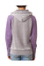 J America JA8926 Womens Zen Burnout Fleece Hooded Sweatshirt Hoodie Grey/Berry Purple Back